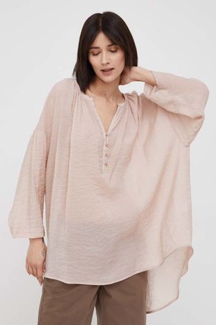 Bluza Sisley za žene, boja: ružičasta, glatka