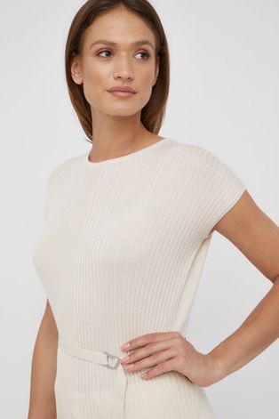 Vlnený sveter Calvin Klein dámska, béžová farba,