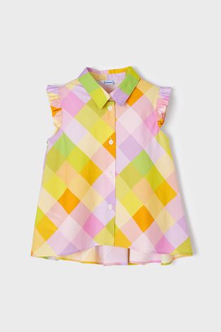 Детска памучна риза Mayoral в лилаво