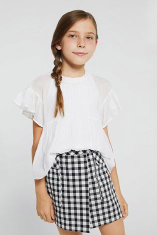 Дитяча бавовняна блузка Mayoral колір бежевий однотонна