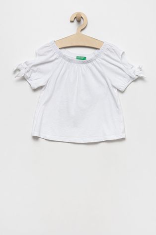 Дитяча футболка United Colors of Benetton колір білий однотонна