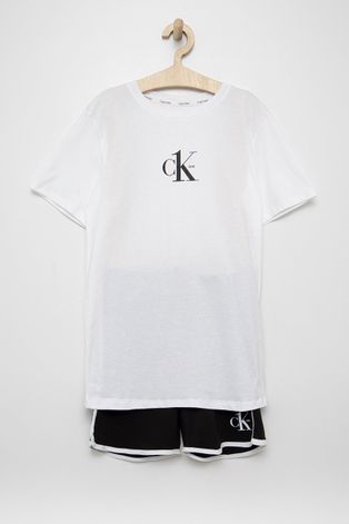Дитяча бавовняна піжама Calvin Klein Underwear з принтом