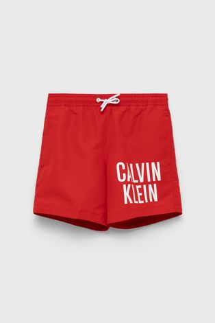 Детски плувни шорти Calvin Klein Jeans в червено