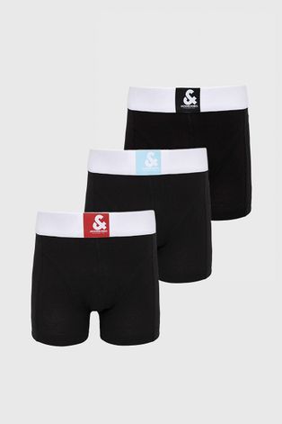 Dětské boxerky Jack & Jones (3-pack) černá barva