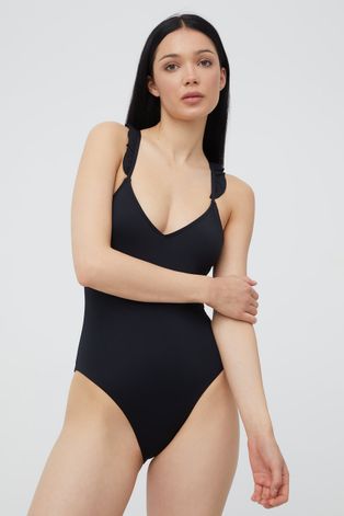 Jednodijelni kupaći kostim Vero Moda Melodi boja: crna, lagano učvršćene košarice