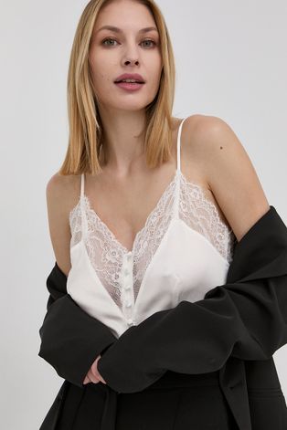 Блуза Bardot дамска в бяло с изчистен дизайн