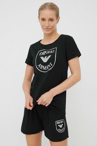 Emporio Armani Underwear piżama bawełniana kolor czarny bawełniana