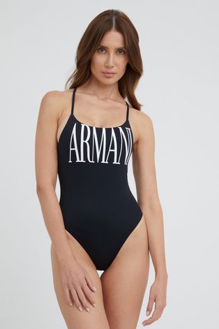 Emporio Armani Underwear jednoczęściowy strój kąpielowy kolor czarny lekko usztywniona miseczka