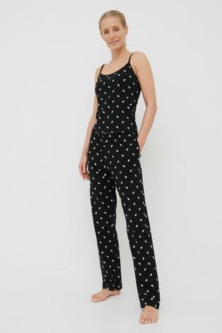 Pidžama Karl Lagerfeld za žene, boja: crna