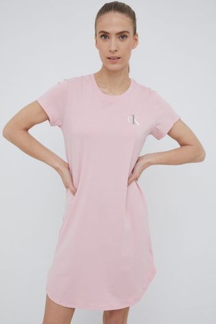 Noční košilka Calvin Klein Underwear dámská, růžová barva