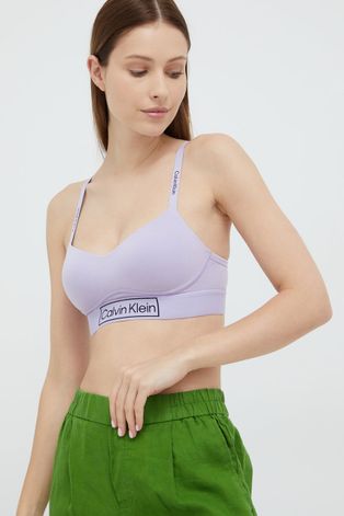 Grudnjak Calvin Klein Underwear boja: ljubičasta, jednobojni model