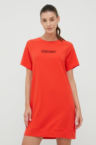 Nočná košeľa Calvin Klein Underwear dámska, červená farba,