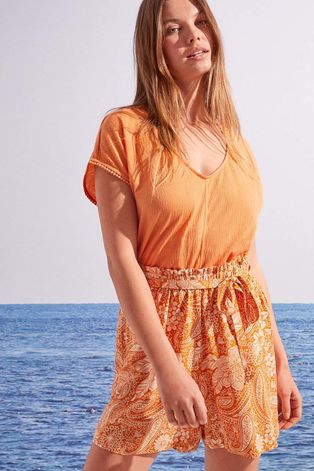 women'secret pantaloni scurti de pijama Capri femei, culoarea maro