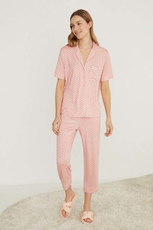 Pyžamo women'secret Soft Touch Summer růžová barva