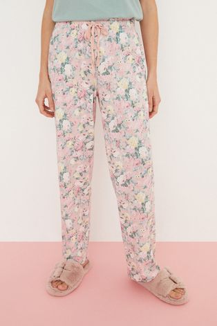 Pyžamové kalhoty Women'secret dámské, růžová barva, bavlněná