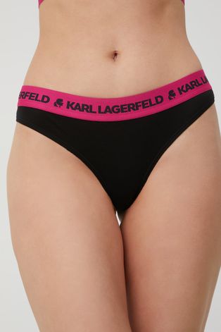 Στρίνγκ Karl Lagerfeld (2-pack) χρώμα: μαύρο