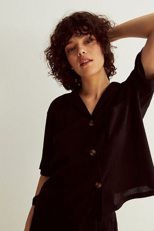 Піжамна сорочка Undiz жіноча колір чорний