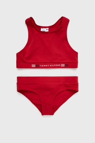 Tommy Hilfiger strój kąpielowy dziecięcy kolor czerwony