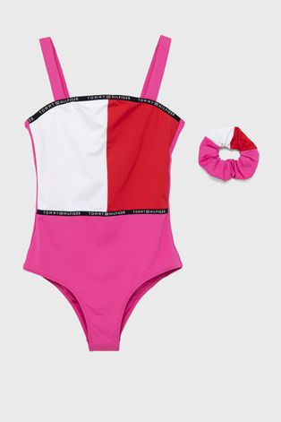 Dětské plavky Tommy Hilfiger růžová barva