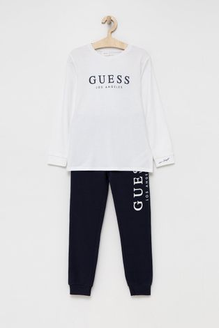 Dětské pyžamo Guess bílá barva, s potiskem