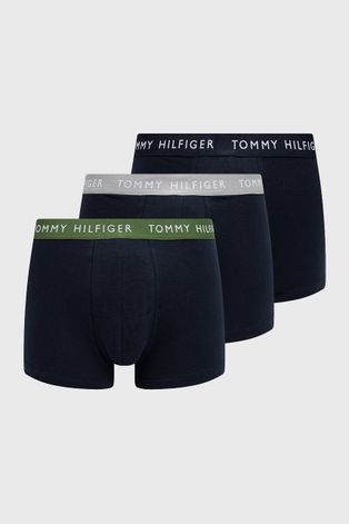 Boxerky Tommy Hilfiger (3-pack) pánske, tmavomodrá farba