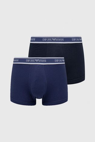 Boxerky Emporio Armani Underwear (2-pack) pánske, tmavomodrá farba