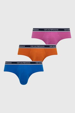Slipy Emporio Armani Underwear (3-pack) pánske, oranžová farba