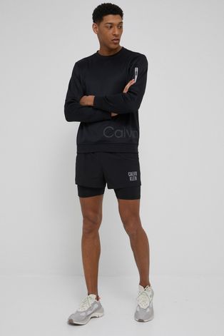Σορτς κολύμβησης Calvin Klein ανδρικός, χρώμα: μαύρο