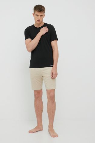 Pidžama Calvin Klein Underwear za muškarce, boja: bež, melanž