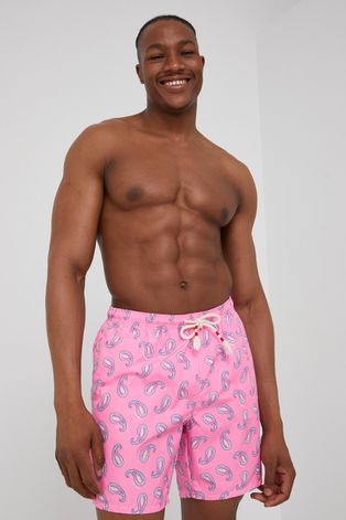 Kratke hlače za kupanje MC2 Saint Barth boja: ružičasta