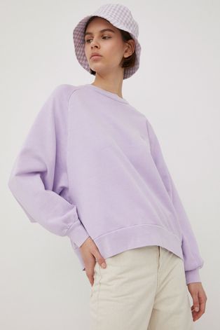 Βαμβακερή μπλούζα Levi's γυναικεία, χρώμα: μοβ,