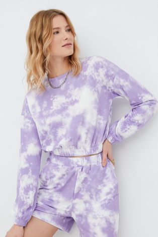 Noisy May bluza damska kolor fioletowy wzorzysta