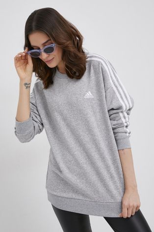 Кофта adidas жіноча колір сірий меланж