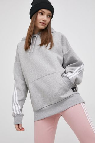 Кофта adidas жіноча колір сірий гладка
