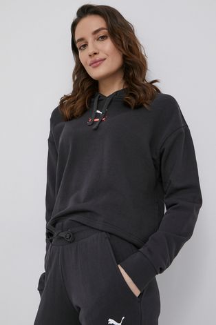 Βαμβακερή μπλούζα Puma γυναικεία, χρώμα: γκρι,