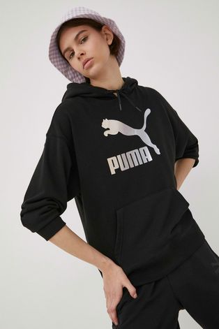 Puma bluza femei, culoarea negru, cu imprimeu