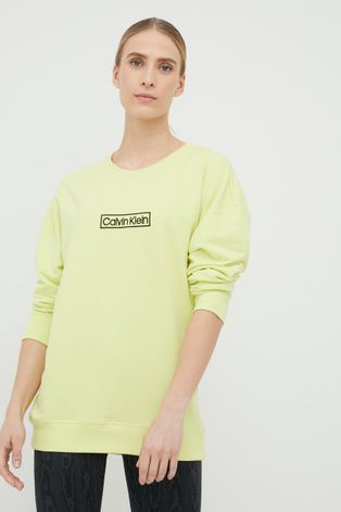 Calvin Klein Underwear bluza damska kolor żółty z aplikacją