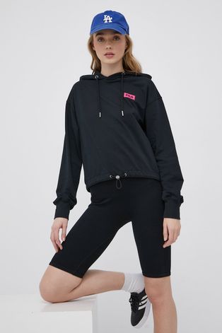 Fila bluza damska kolor czarny z kapturem gładka