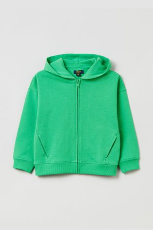 Παιδική βαμβακερή μπλούζα OVS χρώμα: πράσινο,