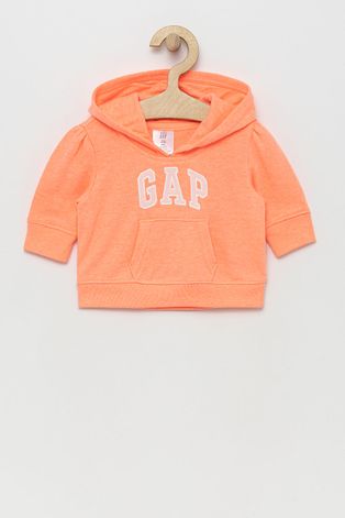GAP bluza dziecięca kolor pomarańczowy z kapturem z aplikacją