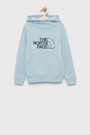The North Face bluza bawełniana dziecięca z kapturem z nadrukiem