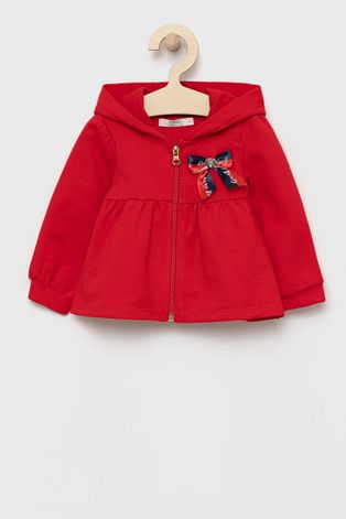 Birba&Trybeyond bluza dziecięca kolor czerwony z kapturem z aplikacją