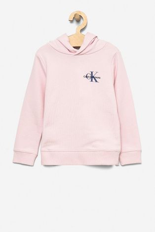 Детская кофта Calvin Klein Jeans цвет розовый с принтом