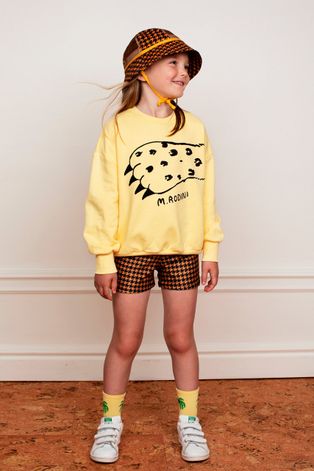 Детская хлопковая кофта Mini Rodini цвет жёлтый с принтом