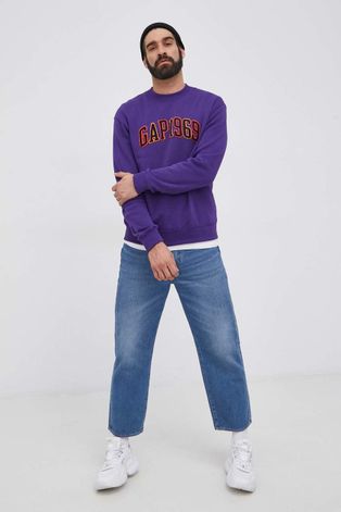 GAP Bluza męska kolor fioletowy z aplikacją