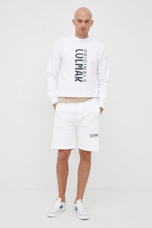 Βαμβακερή μπλούζα Colmar ανδρικό, χρώμα: άσπρο,