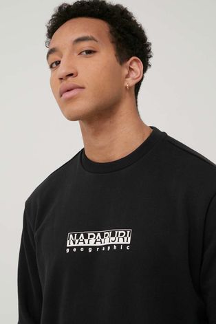 Μπλούζα Napapijri ανδρικό, χρώμα: μαύρο,