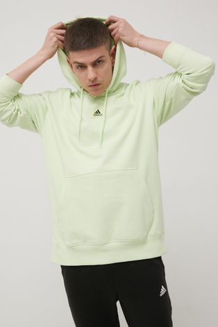 Βαμβακερή μπλούζα adidas ανδρικό, χρώμα: πράσινο,