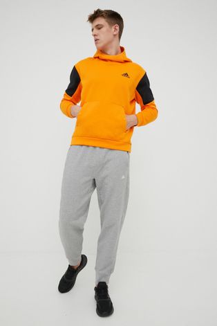 Кофта adidas Performance HE9819 мужская цвет оранжевый с принтом