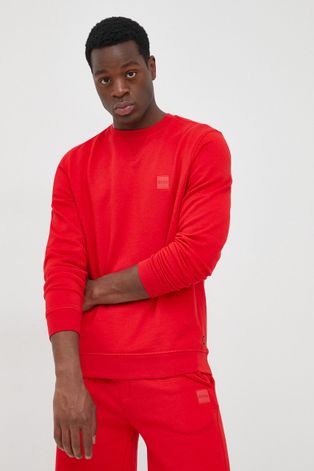 Βαμβακερή μπλούζα BOSS Boss Casual χρώμα: κόκκινο